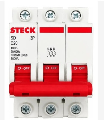 Disjuntor Tripolar Steck 20a 400v Sd 3p C20